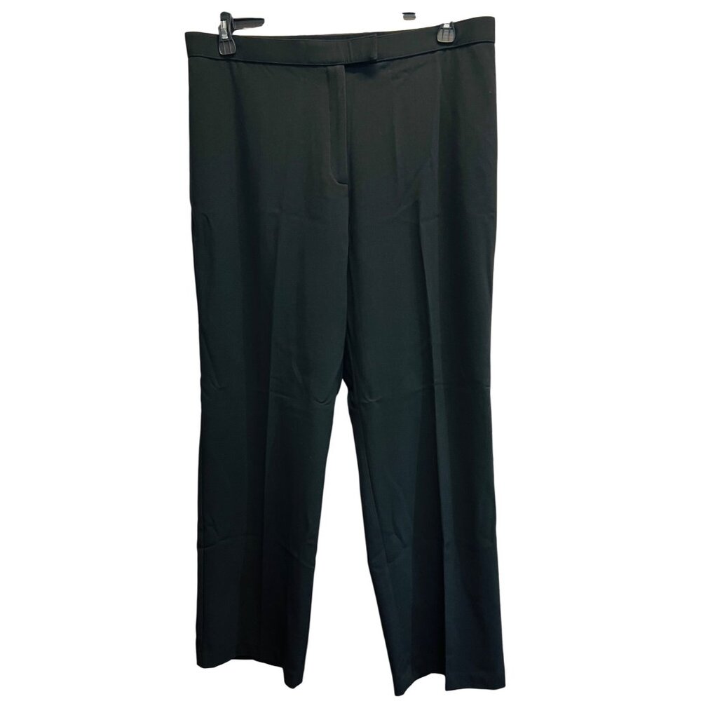 Sag Harbor Womens Black Dress Pant Stretch Straight Leg Flat Front 16